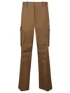 Victoria Beckham Tan Relaxed Cargo Trousers In Tobacco