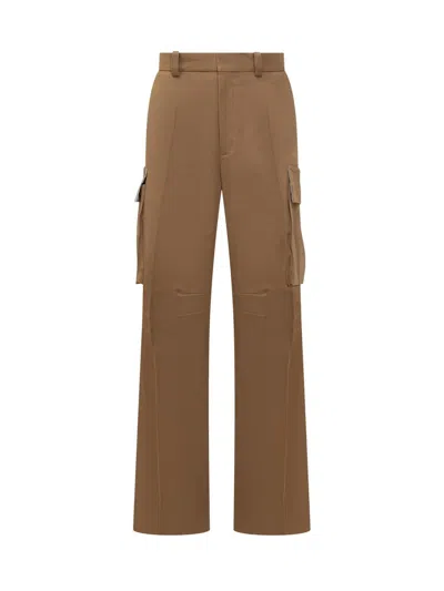 Victoria Beckham Mid-rise Cotton Wide-leg Cargo Pants In Brown