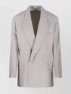 Victoria Beckham Pumice-coloured Double-breasted Jacket In Gray