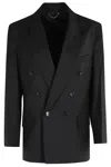 Victoria Beckham Double-breasted Tailored Jacket With Sharp Lapel In Black