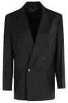 Victoria Beckham Double-breasted Tailored Jacket With Sharp Lapel In Black