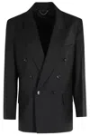 Victoria Beckham Double-breasted Tailored Jacket With Sharp Lapel In Black