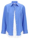 Victoria Beckham Layered Pocket Hem Shirt In Blue