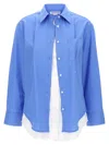 Victoria Beckham Layered Pocket Hem Shirt In Light Blue