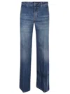 Victoria Beckham Faded Wash Five-pocket Jeans With Belt Loops In Blue