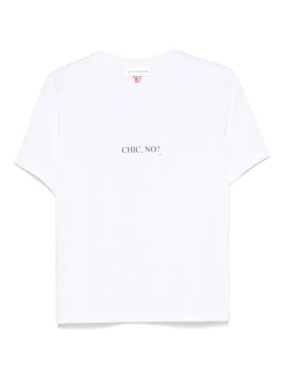 Victoria Beckham Relaxed-fit White T-shirt With Playful Text Print
