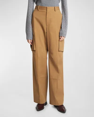 VICTORIA BECKHAM RELAXED WIDE-LEG CARGO TROUSERS