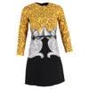 Victoria Beckham Resort 2016 Printed Mini Dress In Yellow Polyester In Yellow