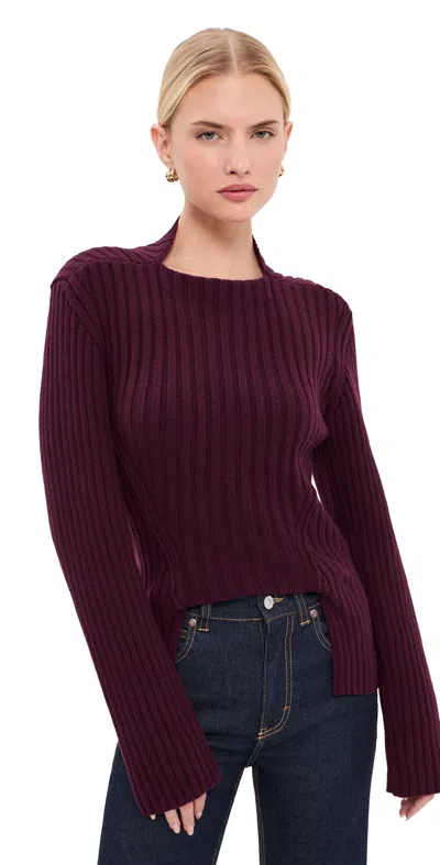 Victoria Beckham Rib Jumper Acai In Purple