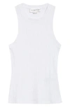 Victoria Beckham Rib Organic Cotton Tank In White