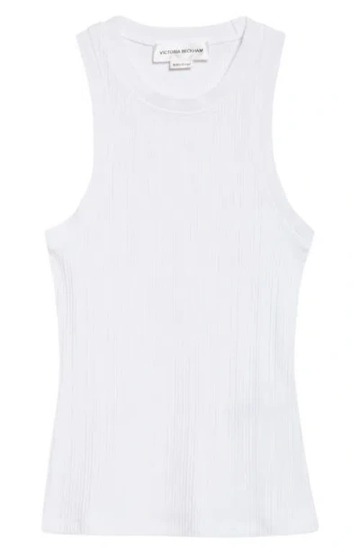 Victoria Beckham Rib Organic Cotton Tank In White