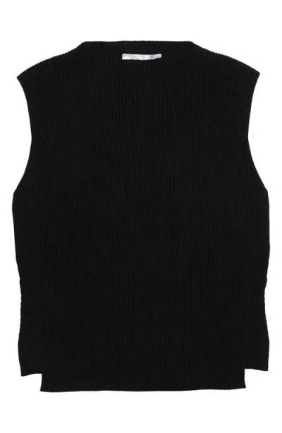 Victoria Beckham Rib Sleeveless Top In Black