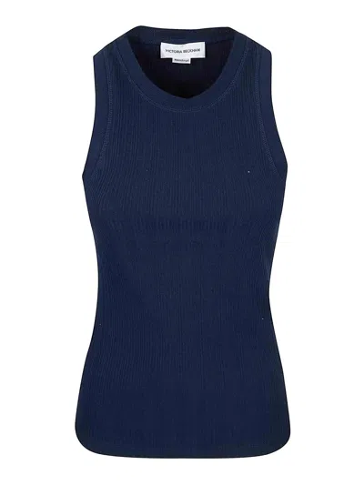 Victoria Beckham Rib Tank In Blue
