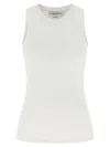 Victoria Beckham Sleeveless Rib Knit Tank Top Embroidered In White