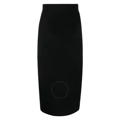 Victoria Beckham Ribbed Body Fitted Pencil Skirt In Black