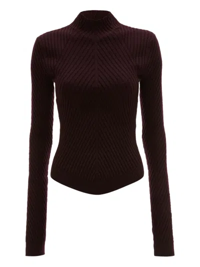 VICTORIA BECKHAM RIBBED HIGH-NECK POLO TOP