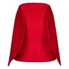 Victoria Beckham Ribbed High-waist Circular 3d-detail Mini Skirt In Red