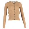 Victoria Beckham Ribbed-knit Buttoned Cardigan In Brown Wool In Brown