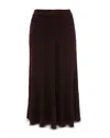 Victoria Beckham Ribbed Knit Midi Skirt In Brown