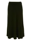 Victoria Beckham Ribbed Knit Midi Skirt In Black