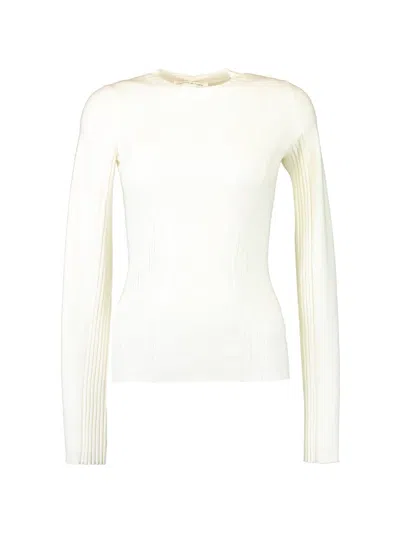 Victoria Beckham Ribbed-knit Sweater In White