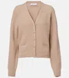 Victoria Beckham Ribbed-knit Wool And Cashmere Cardigan In Neutral