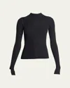VICTORIA BECKHAM RIBBED LONG SLEEVE TOP