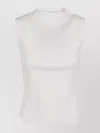 Victoria Beckham Ribbed Sleeveless Fitted Silhouette Top