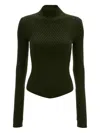 Victoria Beckham Ribbed-knit Wool Turtleneck Sweater In Green