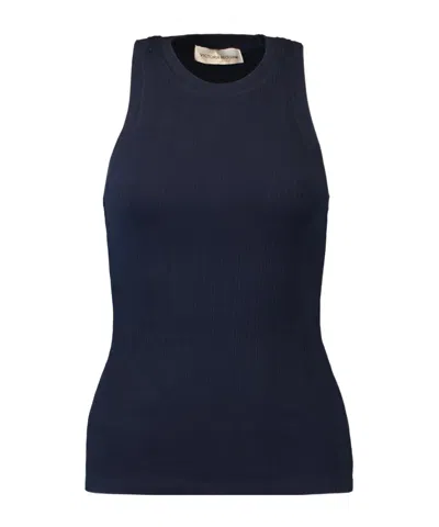 Victoria Beckham Ribbed Top In Blue