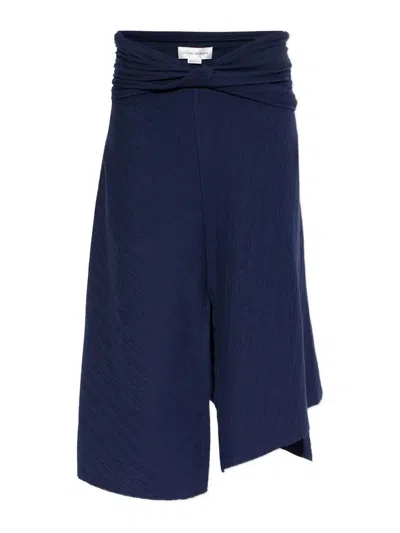 Victoria Beckham Ribbed Top In Blue