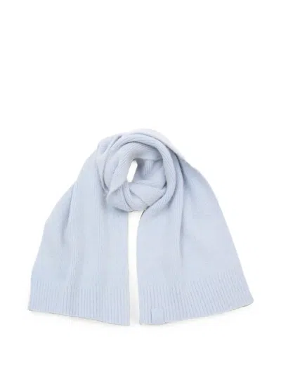 Victoria Beckham Ribbed-knit Scarf In Blue