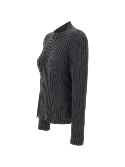 Victoria Beckham Ribbed-knit Wool-cashmere Sweater In Gray