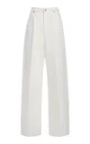 Victoria Beckham Rigid High Rise Straight Leg Jeans In White
