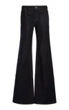 Victoria Beckham Rigid Low Rise Straight Leg Jeans In Dark Wash
