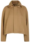 Victoria Beckham Oversized Wool-drill Jacket In Brown