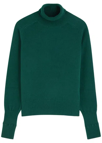 Victoria Beckham Roll-neck Wool Jumper In Green
