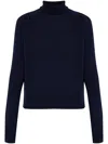 Victoria Beckham Roll-neck Wool Jumper In Blue