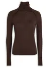 Victoria Beckham Turtle Neck Sweater In Brown