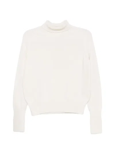 Victoria Beckham Roll-neck Embroidered-logo Sweater In White