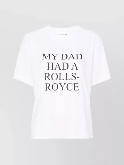 Victoria Beckham Rolls-royce Inspired Graphic Cotton T-shirt In White