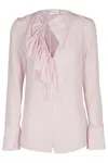 Victoria Beckham Blusa Ruffles Shirt, Blouse Pink In Pink