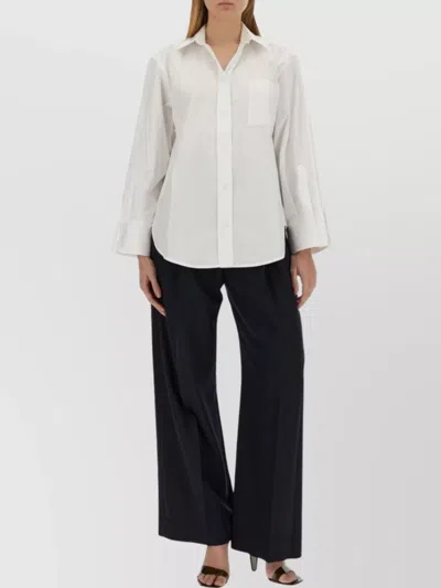 Victoria Beckham Roomy Blouse Featuring Pocket In Black