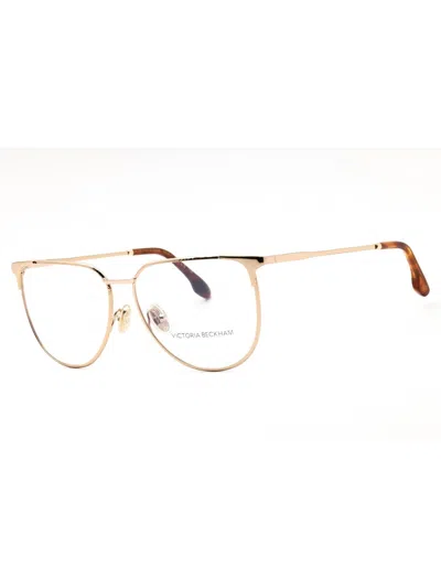 Victoria Beckham Round Metal Eyeglasses For Women - Vintage Inspired Design In Gold