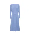 Victoria Beckham 'seam Detailing Midi Sleeve Dress' In Blue