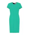 Victoria Beckham Intricately Woven Fitted Midi Dress In Green