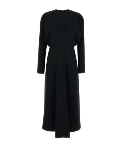 Victoria Beckham Dolman Viscose Blend Midi Dress In Black