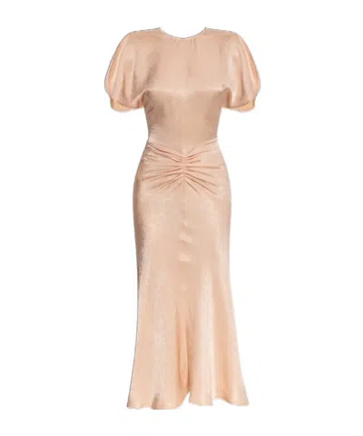 VICTORIA BECKHAM DRAPED-DETAILING MIDI DRESS