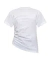 Victoria Beckham Asymmetrical White Cotton T-shirt  In White