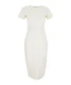 Victoria Beckham T-shirt Fitted Midi Dress With Back Zipper In White